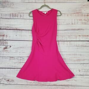 Diane Von Furstenberg Dayna Dress Size 2 Sleeveless Rosy Hot Pink Blush Ruched